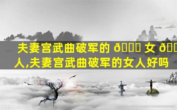 夫妻宫武曲破军的 🐋 女 🕊 人,夫妻宫武曲破军的女人好吗